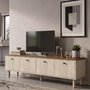 Hanah Home Soporte para TV Pura en Travertino y Venezia Walnut